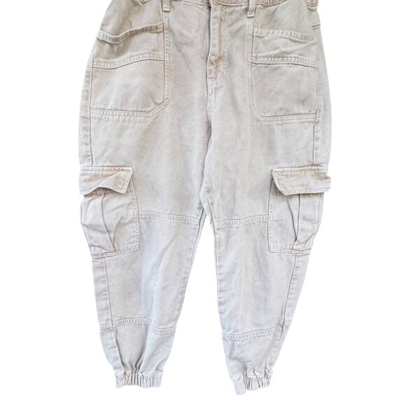 Free People Platoon Cargo Jogger Pants Women's Medium Beige Relaxed Taper - Picture 3 of 10